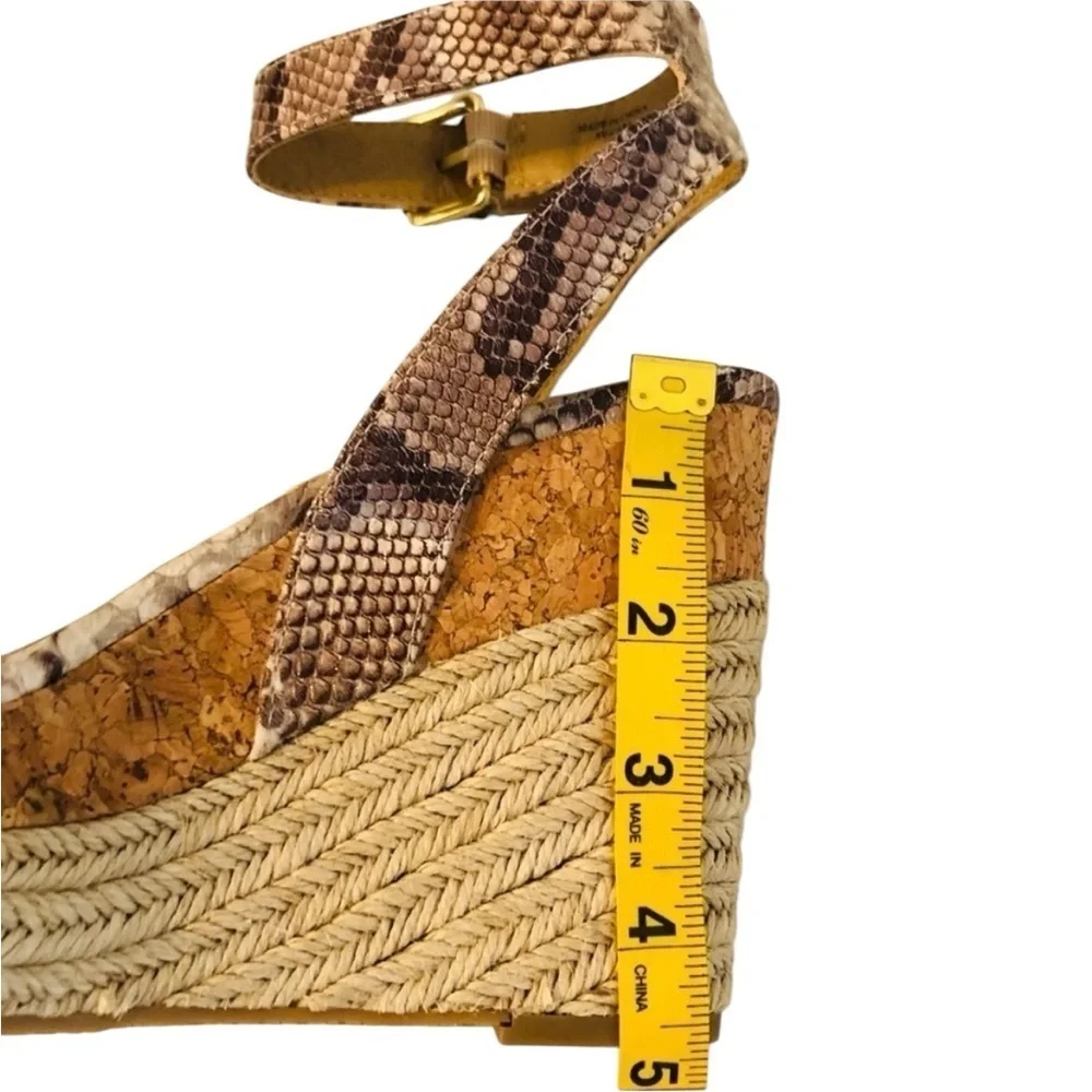NEW ADRIENNE VITTADINI PLATFORM ESPADRILLE 10 Jute Wedge Snakeskin